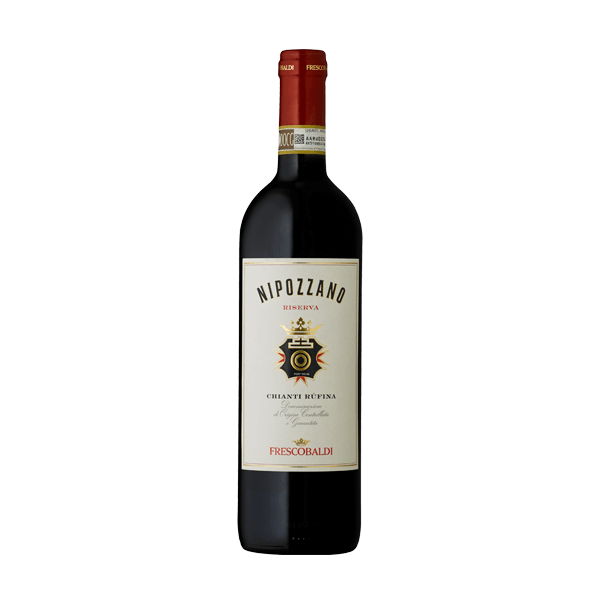 12 Flaschen Nipozzano Chianti Rufina Riserva 2019 D.O.C.G. Frescobaldi + 6 Rotweingläser von SCHOTT Zwiesel gratis