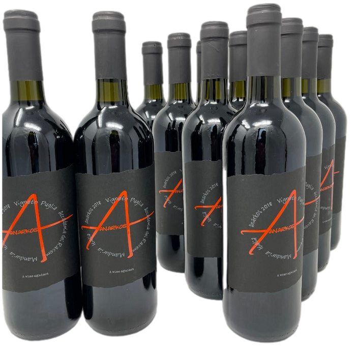 Anarkos 2020 IGP Felline – 11 × 0,75 l + 1 Flasche gratis | Fruchtiger Rotwein aus Apulien