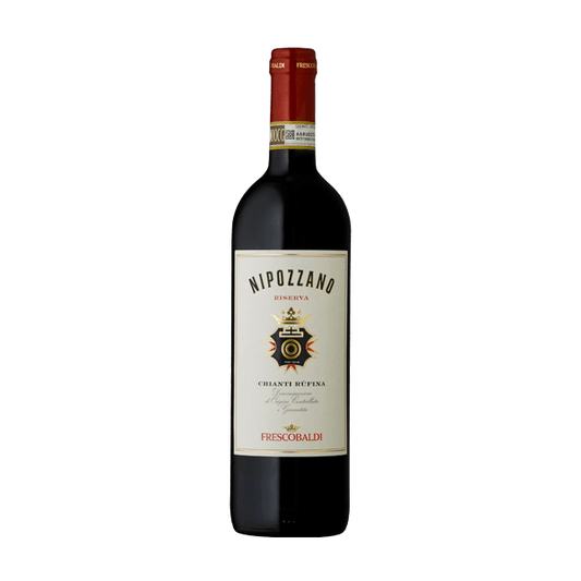 12 Flaschen Nipozzano Chianti Rufina Riserva 2019 D.O.C.G. Frescobaldi aus Toskana + 6 Rotweingläser von SCHOTT Zwiesel gratis