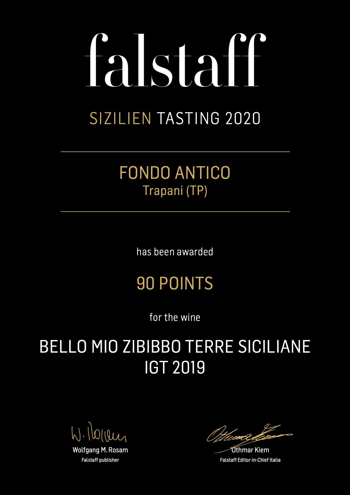 Bello Mio Zibibbo 2023 IGT Terre Siciliane Fondo Antico