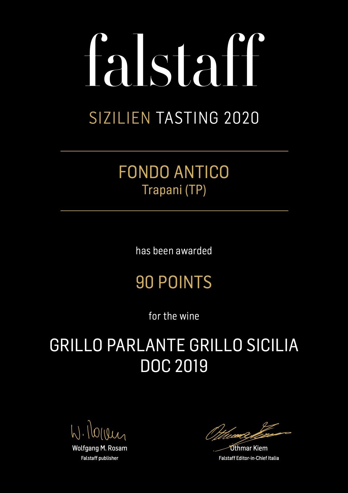 Grillo Parlante 2025 D.o.c Sizilien BIO IT 007.380.0048791 Fondo Antico