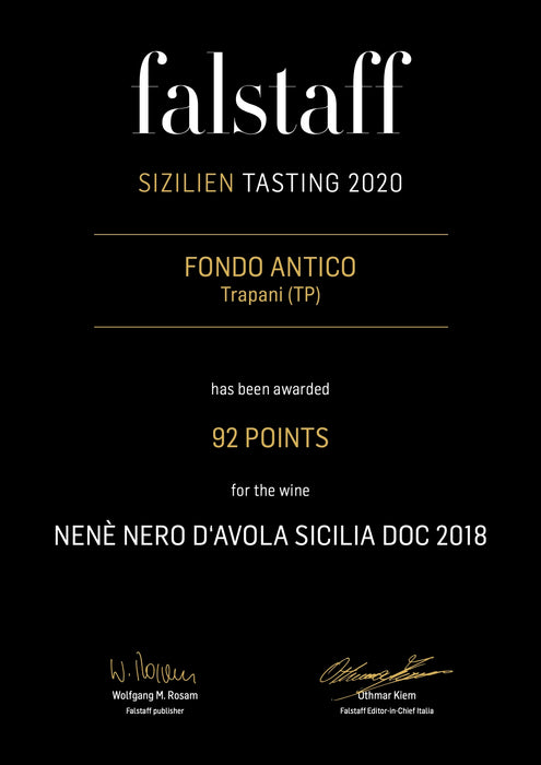 Nero d ` Avola "NENE" 2020 SICILIA D.o.c. Fondo Antico Sizilien