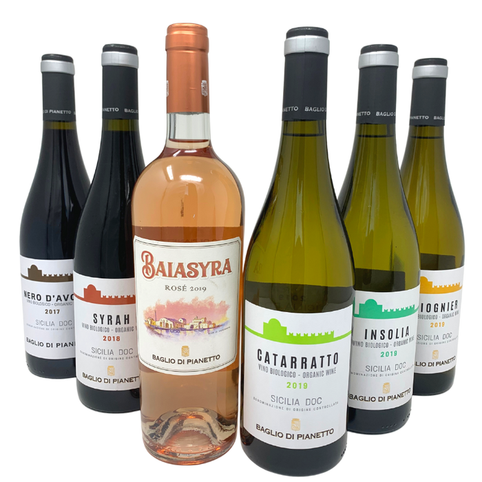 BIO-Weinpaket: 6 Flaschen a`0,75l sortiert von Baglio di Pianetto aus Sizilien